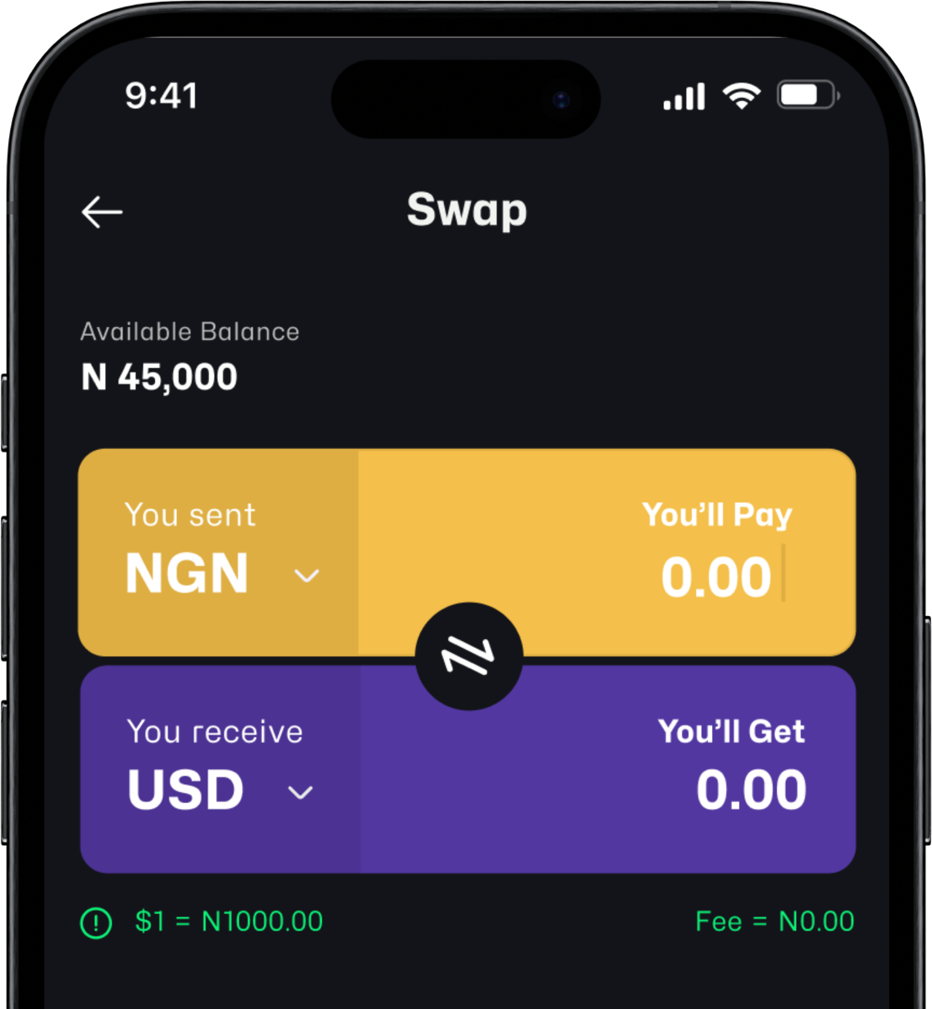 Currency Conversion Mockup